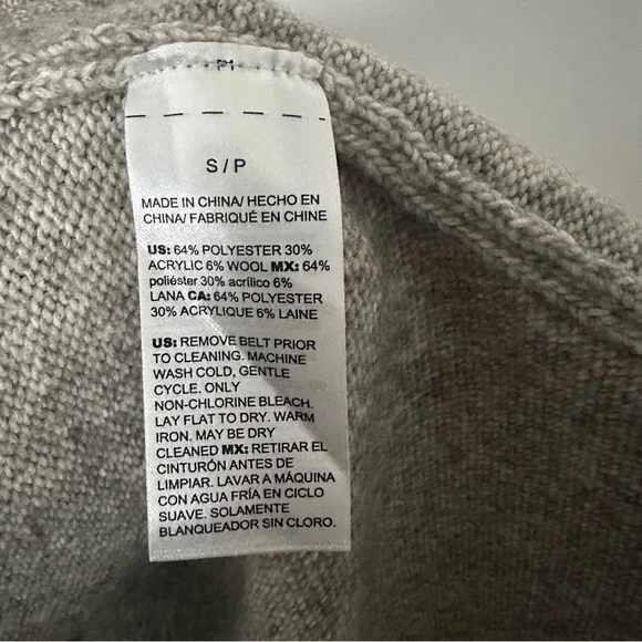 White House Black Market Gray Tie-Front Sweater Vest Size Small - Picture 6 of 9